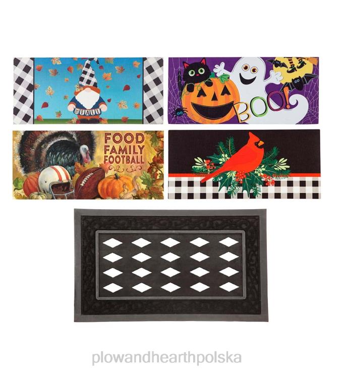 Plow & Hearth fantazyjny zestaw mat sasafrasowych na jesień i wakacje 02XR61737 artykuły gospodarstwa domowego