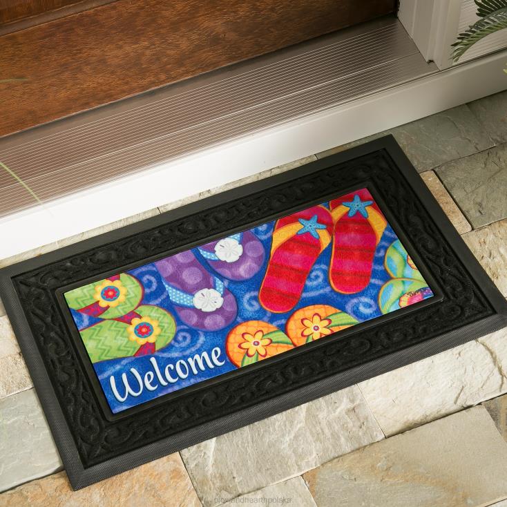 Plow & Hearth odważny i jasny czterosezonowy zestaw mat sasafrasowych 02XR61745 artykuły gospodarstwa domowego