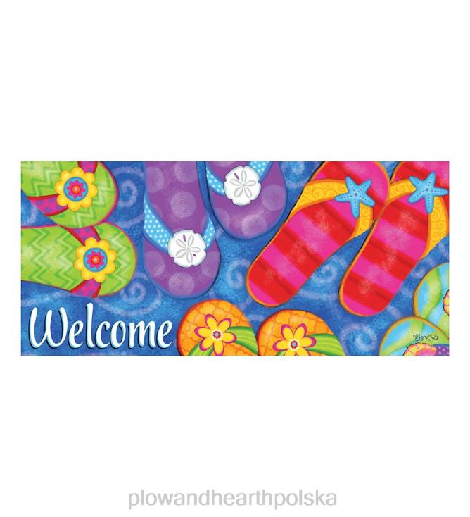 Plow & Hearth odważny i jasny czterosezonowy zestaw mat sasafrasowych 02XR61745 artykuły gospodarstwa domowego