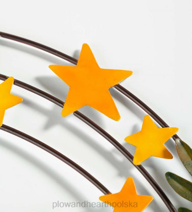 Plow & Hearth metalowy wieniec z jeleniami i gwiazdami 02XR61708 artykuły gospodarstwa domowego