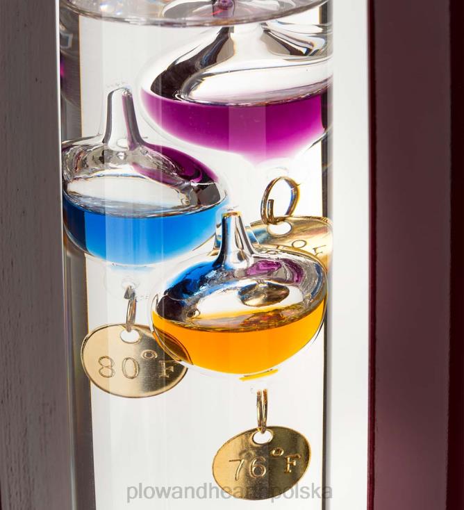 Plow & Hearth Termometr Galileo z ramą z drewna wiśniowego 02XR62369 artykuły gospodarstwa domowego