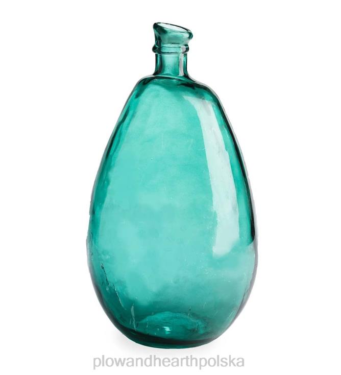 Plow & Hearth Wazony balonowe ze szkła pochodzącego z recyklingu w kolorze turkusowym i cytrynowym 02XR62437 artykuły gospodarstwa domowego