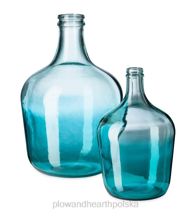 Plow & Hearth Wazony ze szkła pochodzącego z recyklingu w kolorze oceanicznego błękitu 02XR62430 artykuły gospodarstwa domowego