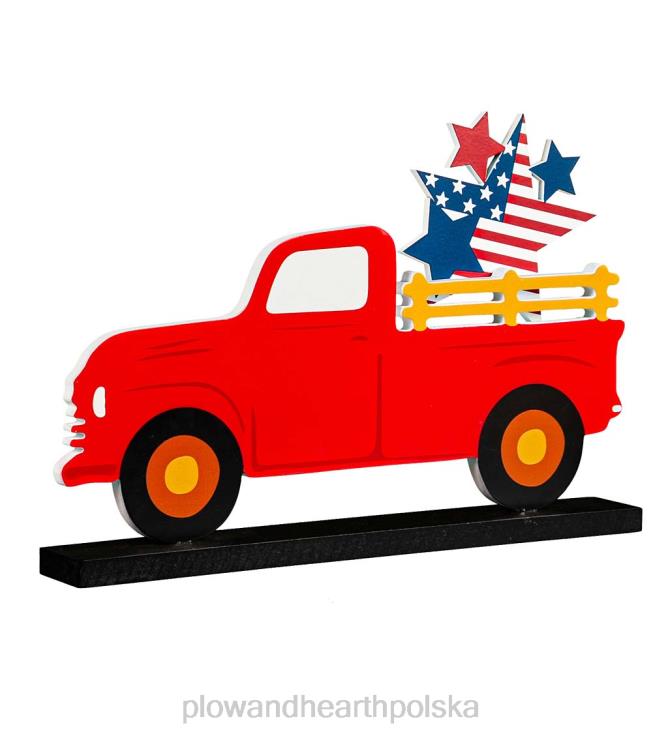 Plow & Hearth klasyczna drewniana ciężarówka z 8 sezonowymi wymiennymi ikonami 02XR62431 artykuły gospodarstwa domowego