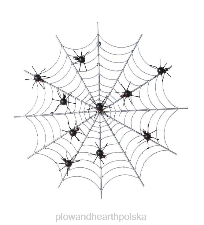Plow & Hearth Halloweenowa pajęcza sieć metalowy wieniec na ścianę 02XR62362 artykuły gospodarstwa domowego