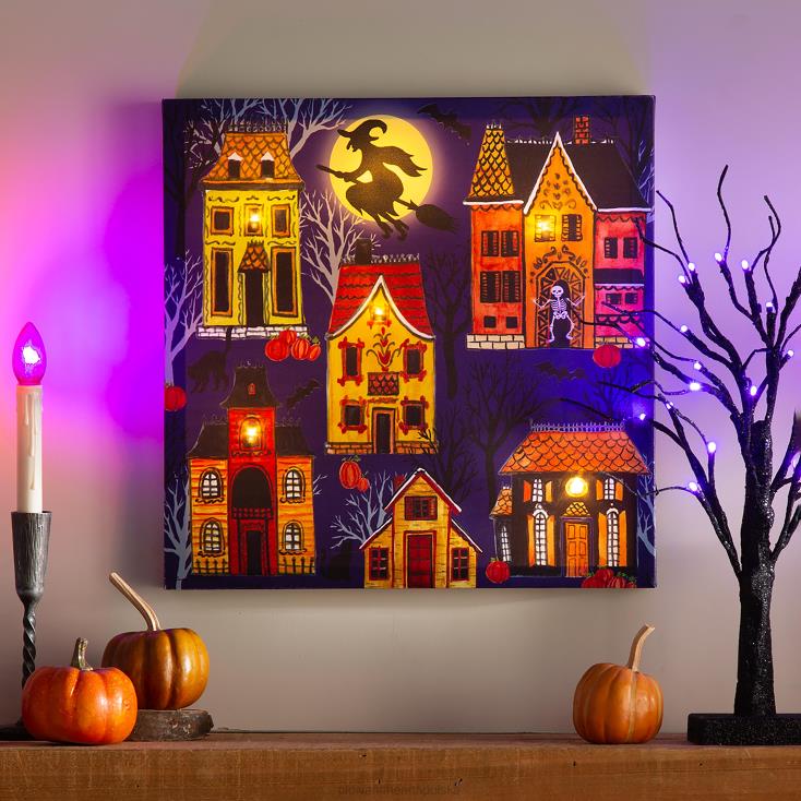 Plow & Hearth oświetlona dekoracja ścienna na Halloween 02XR62368 artykuły gospodarstwa domowego