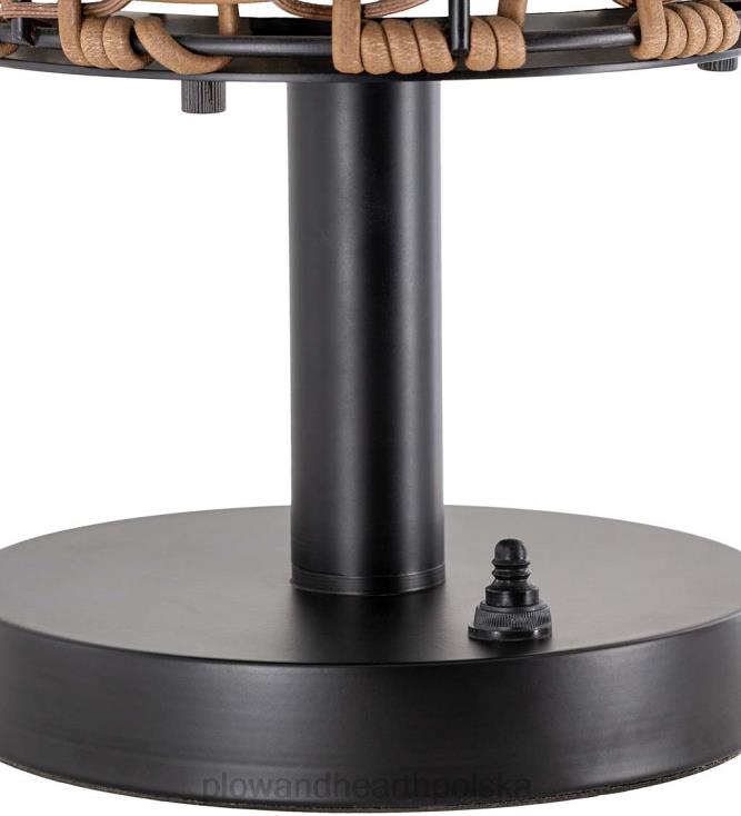 Plow & Hearth Odporna na warunki atmosferyczne zewnętrzna lampa stołowa z tkanym kloszem 02XR61659 artykuły gospodarstwa domowego