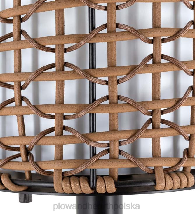 Plow & Hearth Odporna na warunki atmosferyczne zewnętrzna lampa stołowa z tkanym kloszem 02XR61659 artykuły gospodarstwa domowego