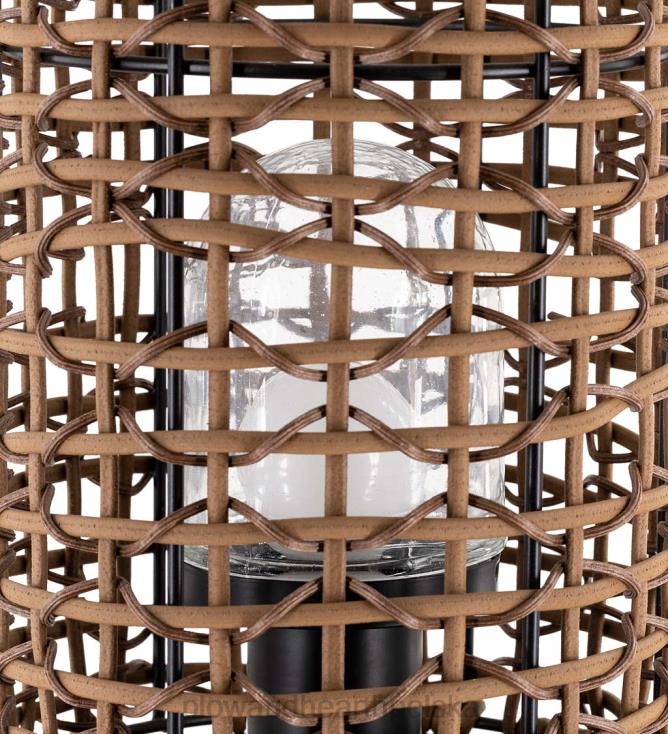 Plow & Hearth Odporna na warunki atmosferyczne zewnętrzna lampa stołowa z tkanym kloszem 02XR61659 artykuły gospodarstwa domowego