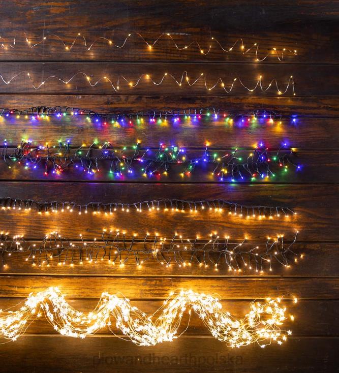 Plow & Hearth Elektryczne łańcuchy świetlne do wnętrz i na zewnątrz z 1000 wielokolorowymi diodami LED; 73' 02XR61666 artykuły gospodarstwa domowego