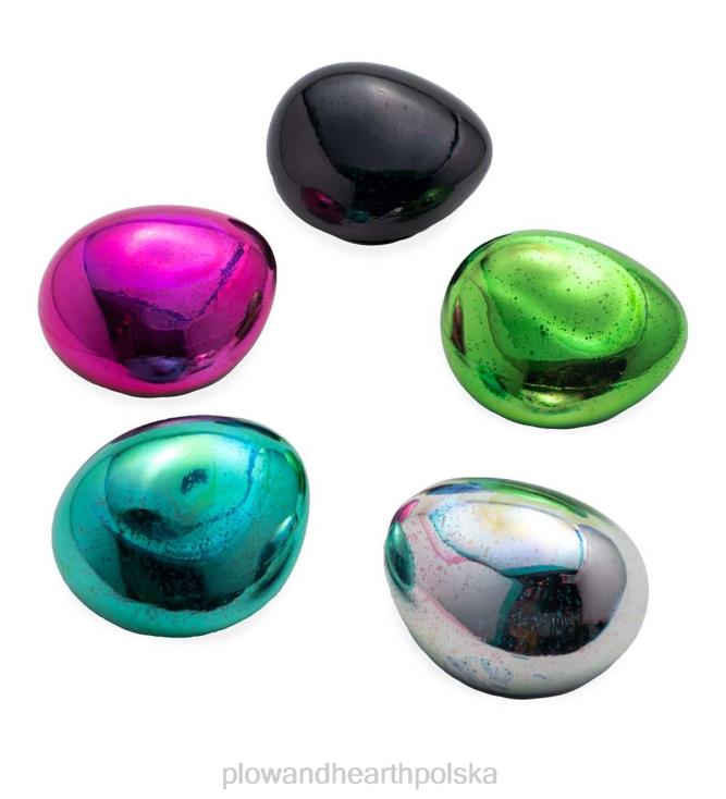 Plow & Hearth oświetlone szkło artystyczne dekoracyjne świecące skały ogrodowe - zielone 02XR61680 artykuły gospodarstwa domowego