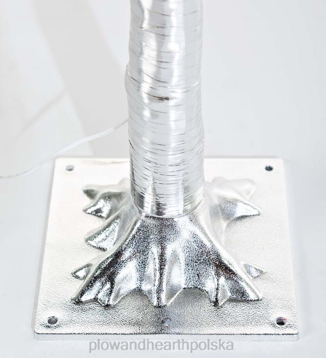 Plow & Hearth Srebrne, metaliczne drzewko do użytku wewnątrz i na zewnątrz z dwufunkcyjnymi światłami 02XR61672 artykuły gospodarstwa domowego