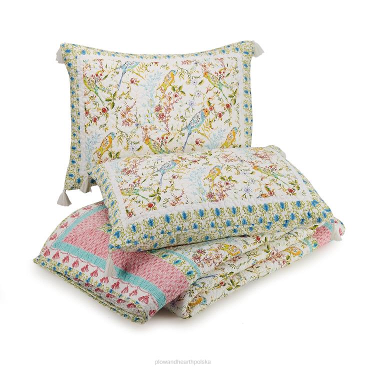 Plow & Hearth Zestaw 3-częściowych kołder bawełnianych Ava - pełny/królowa 02XR62666 artykuły gospodarstwa domowego