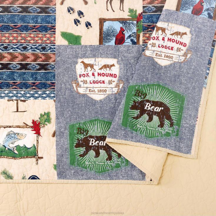 Plow & Hearth Zestaw 3 kołder bawełnianych wilderness - pełny/królowa 02XR62658 artykuły gospodarstwa domowego