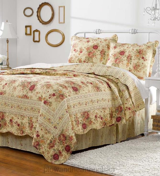 Plow & Hearth Zestaw kołder w stylu vintage z ogrodem różanym 02XR62667 artykuły gospodarstwa domowego