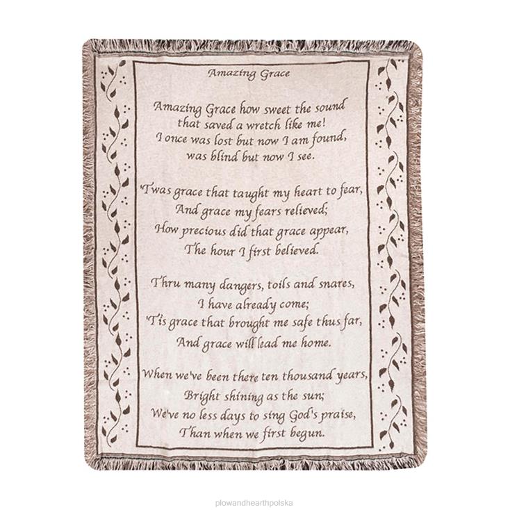 Plow & Hearth Wykonany w USA niesamowity, bawełniany rzut gobelinowy Grace 02XR62701 artykuły gospodarstwa domowego