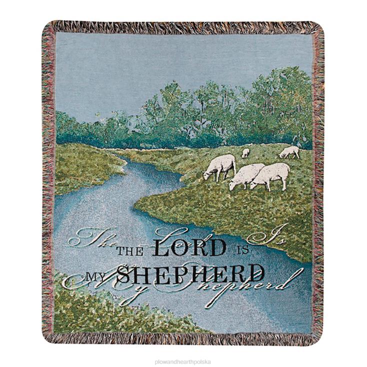 Plow & Hearth Wyprodukowany w USA, bawełniany rzut gobelinowy „Pan jest moim pasterzem”. 02XR62698 artykuły gospodarstwa domowego
