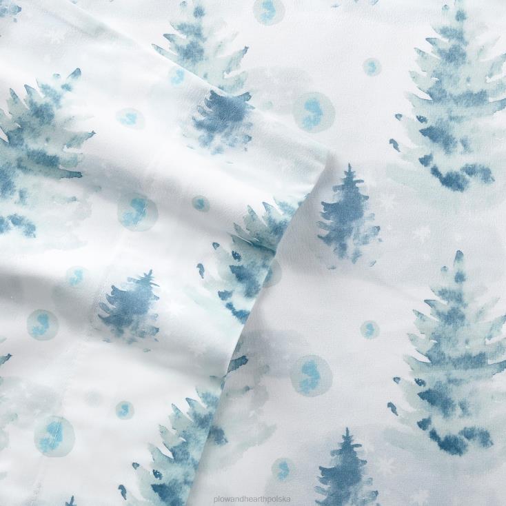 Plow & Hearth Zestaw prześcieradeł z mikroflaneli z nadrukiem - krata z kory - pełny 02XR62686 artykuły gospodarstwa domowego