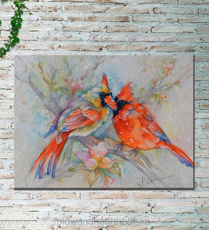 Plow & Hearth Kardynał sztuka ścienna na płótnie do użytku wewnątrz/na zewnątrz 02XR61543 artykuły gospodarstwa domowego