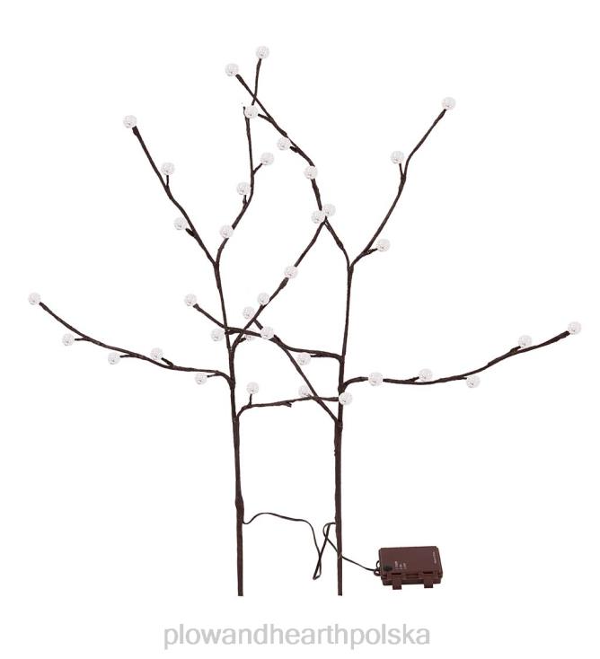 Plow & Hearth Mini-kuliste gałązki podświetlane do użytku wewnątrz i na zewnątrz, zestaw 2 szt 02XR61493 artykuły gospodarstwa domowego