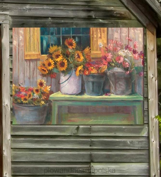 Plow & Hearth Wiadra błogości, płótno ścienne do wnętrz i na zewnątrz 02XR61548 artykuły gospodarstwa domowego