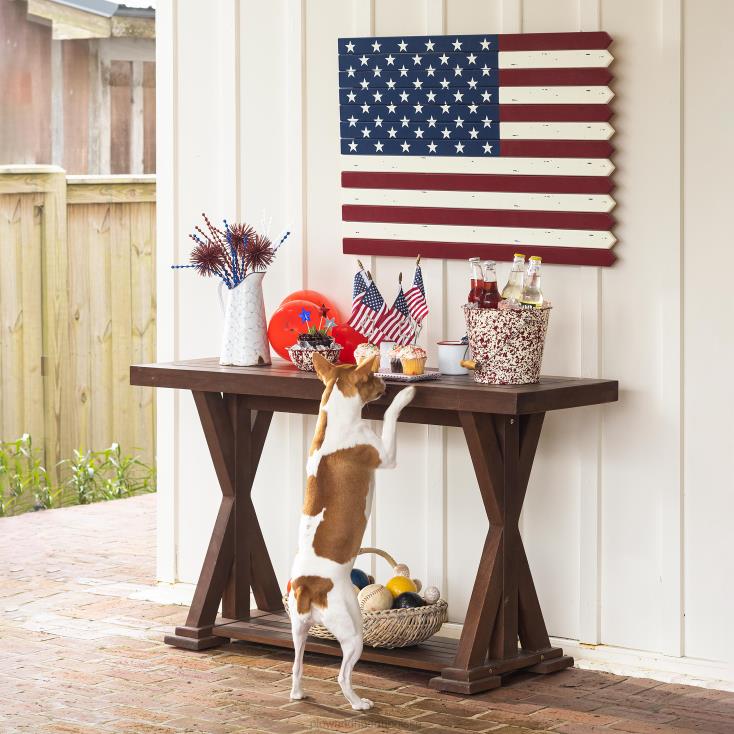 Plow & Hearth klasyczna drewniana ściana z flagą amerykańską 02XR61506 artykuły gospodarstwa domowego