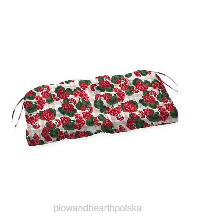 Plow & Hearth klasyczna poduszka na ławkę/szybowiec z wiązaniami, 41" x 20" x 3" - wiejski geranium 02XR61498 artykuły gospodarstwa domowego