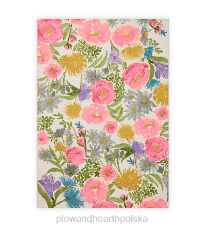 Plow & Hearth Dywan Clarissa w kwiaty do użytku wewnątrz/na zewnątrz z papierem karabinowym co. projekt 02XR61339 artykuły gospodarstwa domowego