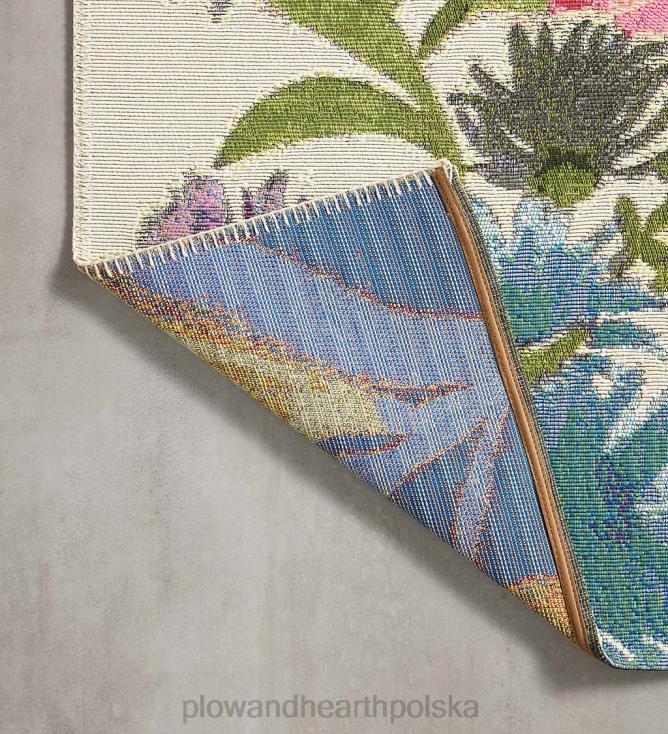 Plow & Hearth Dywan Clarissa w kwiaty do użytku wewnątrz/na zewnątrz z papierem karabinowym co. projekt 02XR61339 artykuły gospodarstwa domowego