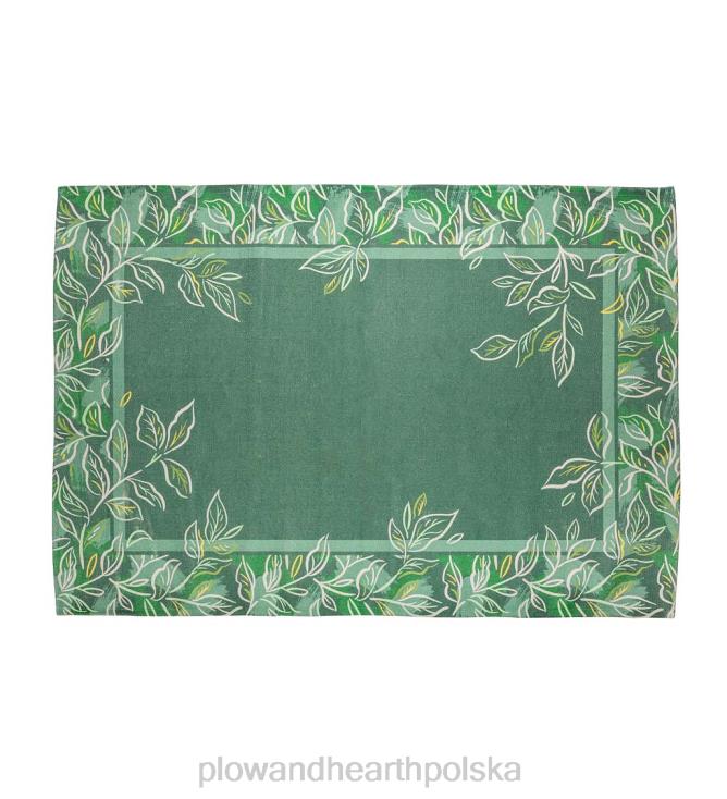 Plow & Hearth Dywan graniczny z zielonym drzewem życia do użytku wewnątrz i na zewnątrz, 4'x6' 02XR61444 artykuły gospodarstwa domowego