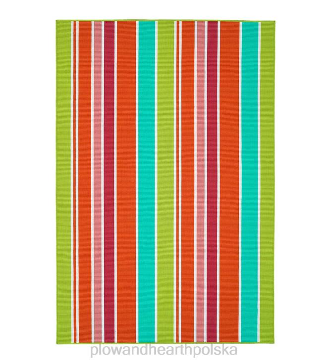 Plow & Hearth Dywan poliestrowy z fakturą w paski Dorset do użytku wewnątrz i na zewnątrz 02XR61400 artykuły gospodarstwa domowego