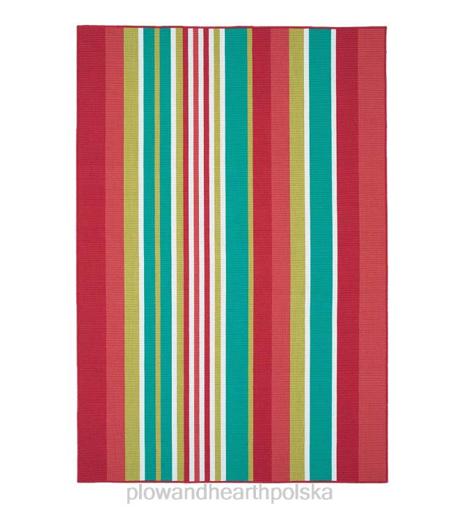 Plow & Hearth Dywan poliestrowy z fakturą w paski Dorset do użytku wewnątrz i na zewnątrz 02XR61400 artykuły gospodarstwa domowego