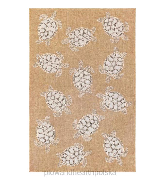 Plow & Hearth Dywan polipropylenowy z fakturą żółwi morskich do użytku wewnątrz i na zewnątrz 02XR61381 artykuły gospodarstwa domowego
