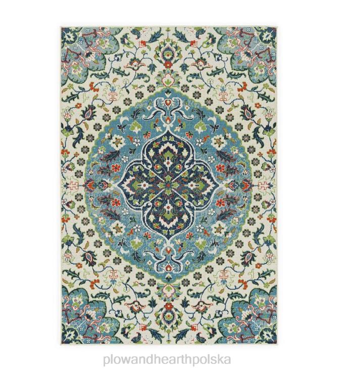 Plow & Hearth Dywan polipropylenowy z medalionem Brunswick do użytku wewnątrz i na zewnątrz 02XR61376 artykuły gospodarstwa domowego