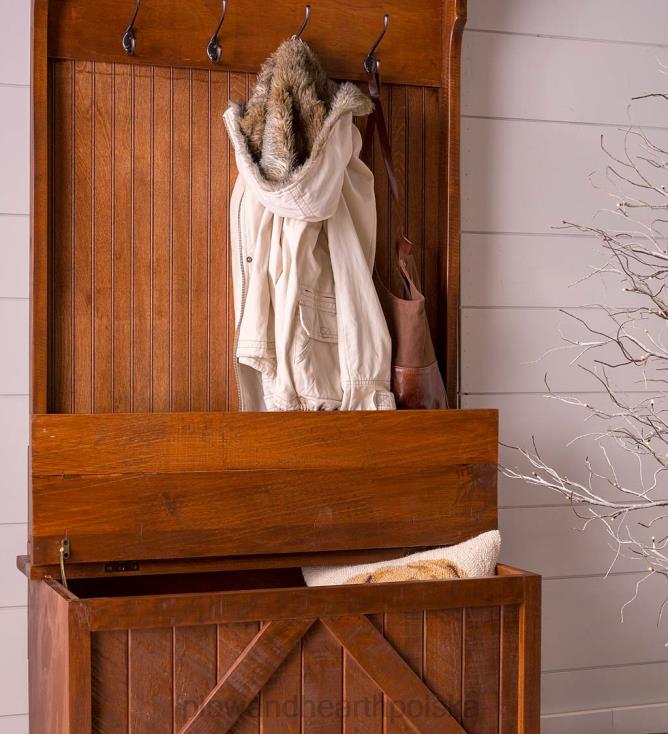 Plow & Hearth Zielone drzewko do kręgli z ławką do przechowywania - rustykalna czerń 02XR62067 artykuły gospodarstwa domowego