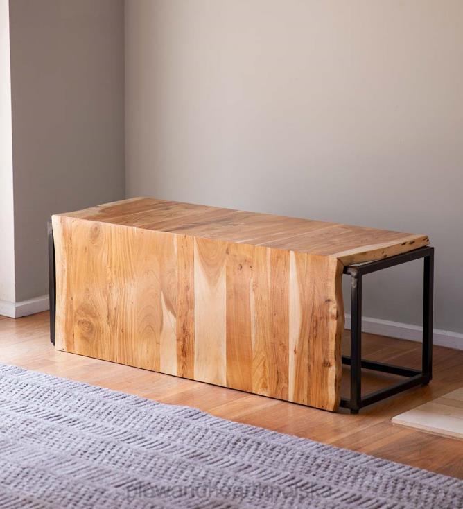 Plow & Hearth Ławka wodospadowa z żywego drewna akacjowego 02XR62068 artykuły gospodarstwa domowego