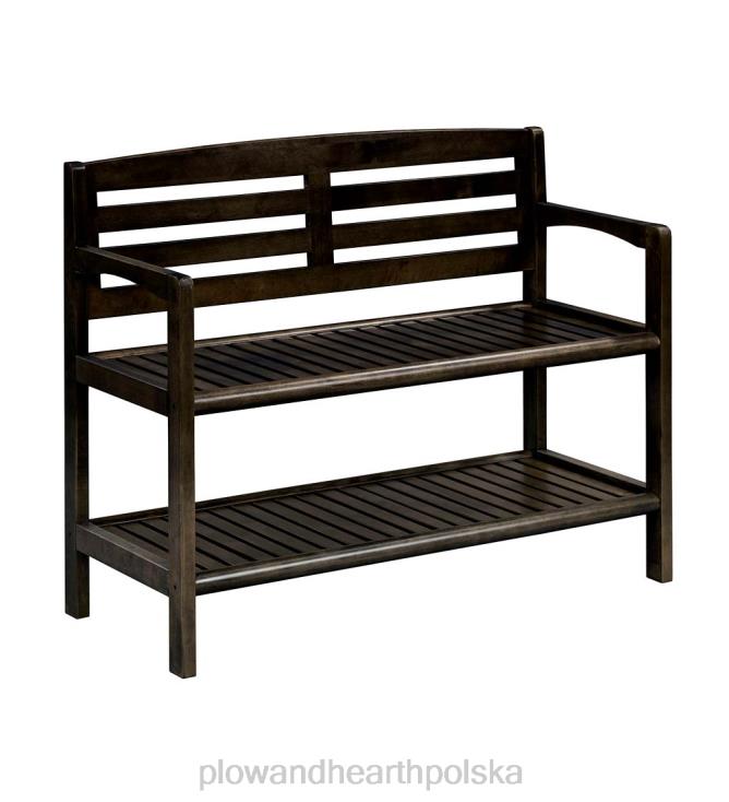 Plow & Hearth drewniana ławka przedpokojowa - espresso 02XR62063 artykuły gospodarstwa domowego