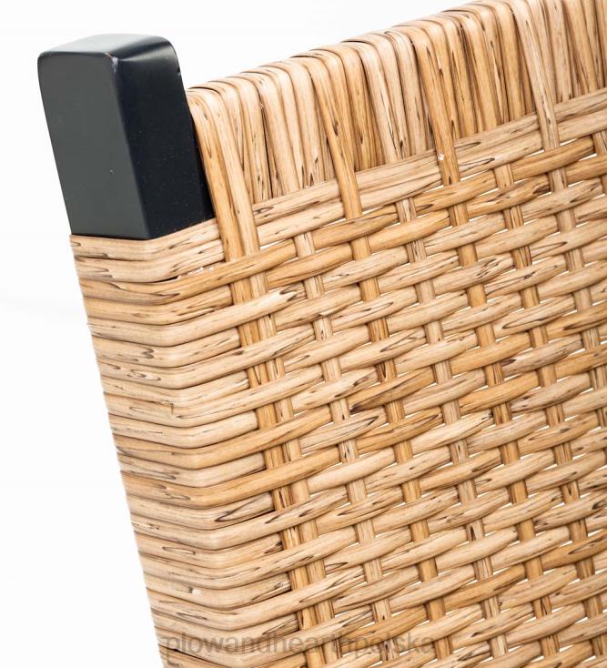 Plow & Hearth Claytor Eucalyptus meble ogrodowe, krzesło i otomana, zestaw 2-częściowy - czarny 02XR61094 artykuły gospodarstwa domowego