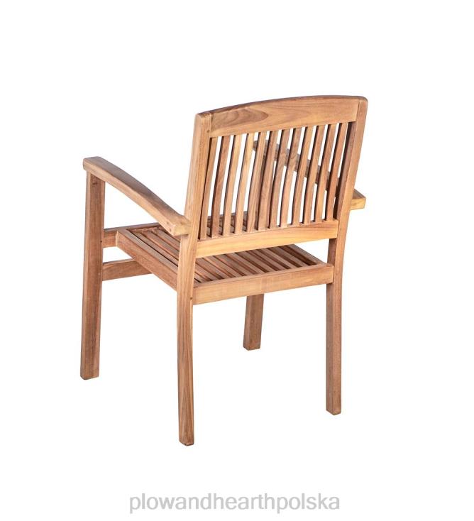 Plow & Hearth Krzesła z drewna tekowego, zestaw 2 szt 02XR61121 artykuły gospodarstwa domowego