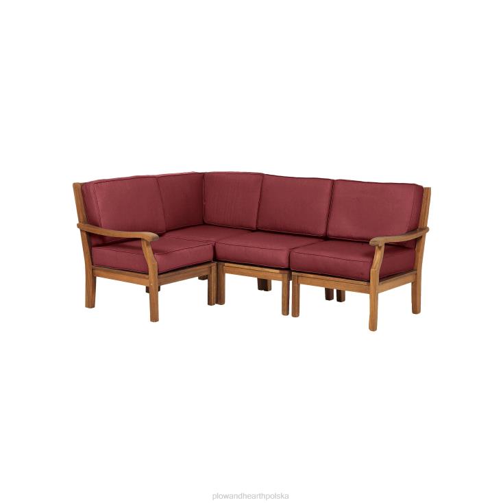 Plow & Hearth Krzesło segmentowe Claremont z prawym ramieniem i poduszkami - granatowy 02XR63212 artykuły gospodarstwa domowego