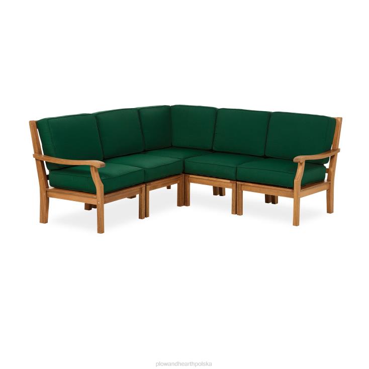 Plow & Hearth Krzesło segmentowe Claremont z prawym ramieniem i poduszkami - granatowy 02XR63212 artykuły gospodarstwa domowego