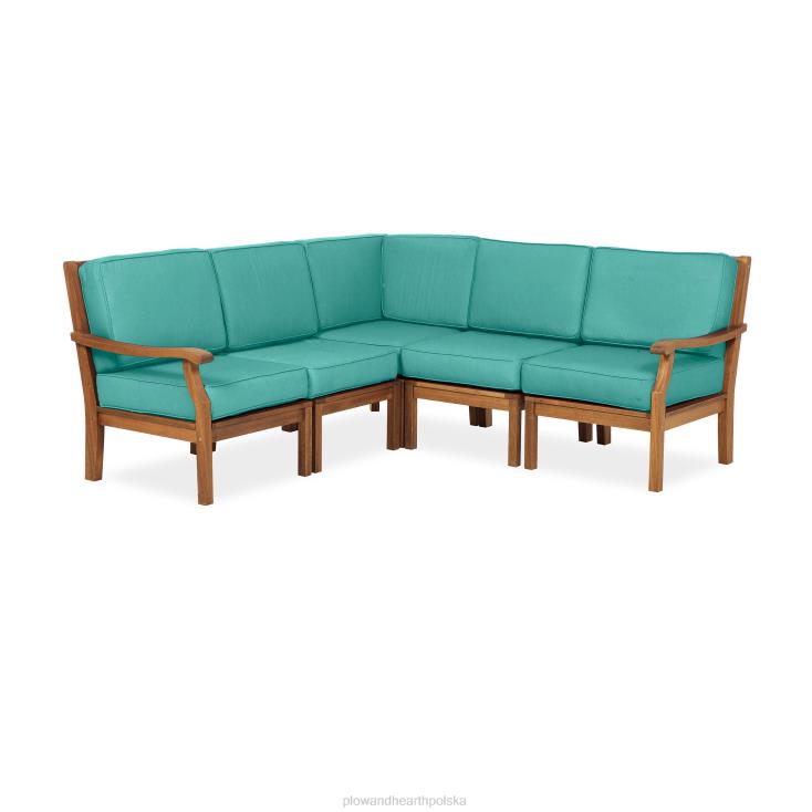 Plow & Hearth Krzesło segmentowe Claremont z prawym ramieniem i poduszkami - granatowy 02XR63212 artykuły gospodarstwa domowego