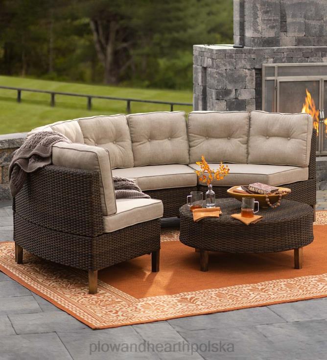 Plow & Hearth Modułowy zestaw do siedzenia ogrodowego Kingwood, 5-częściowy - brązowy 02XR61104 artykuły gospodarstwa domowego