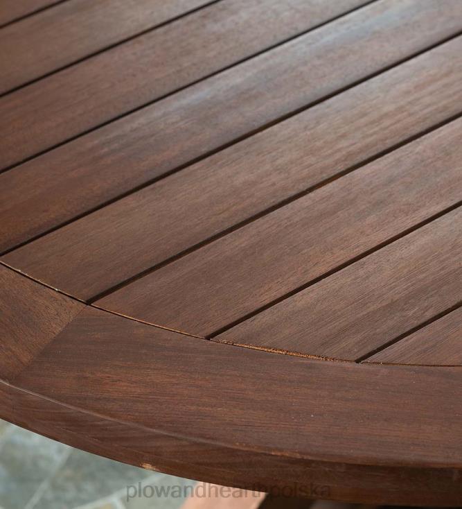 Plow & Hearth Okrągły stół i krzesła do jadalni Claremont eukaliptusowy 02XR61147 artykuły gospodarstwa domowego