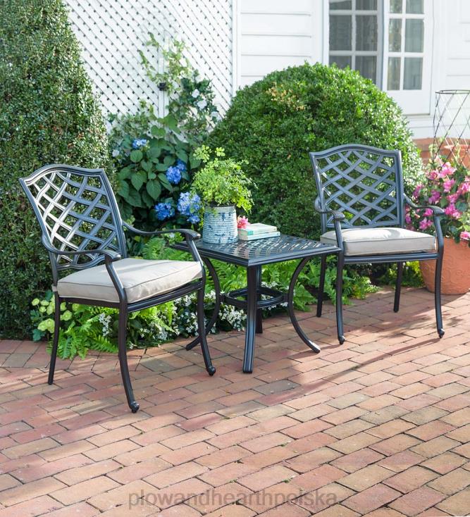 Plow & Hearth Park Grove 4-częściowy zestaw do siedzenia na zewnątrz z odlewanego aluminium z poduszkami 02XR61132 artykuły gospodarstwa domowego