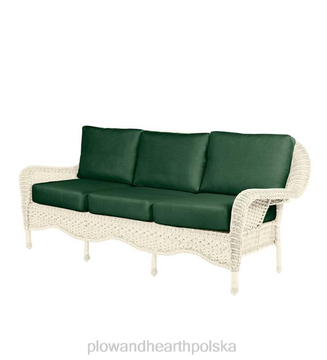 Plow & Hearth Perspektywa Hill zewnętrzna wiklinowa sofa z głębokim siedziskiem i poduszkami 02XR61102 artykuły gospodarstwa domowego