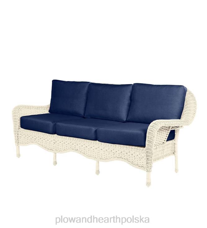 Plow & Hearth Perspektywa Hill zewnętrzna wiklinowa sofa z głębokim siedziskiem i poduszkami 02XR61102 artykuły gospodarstwa domowego