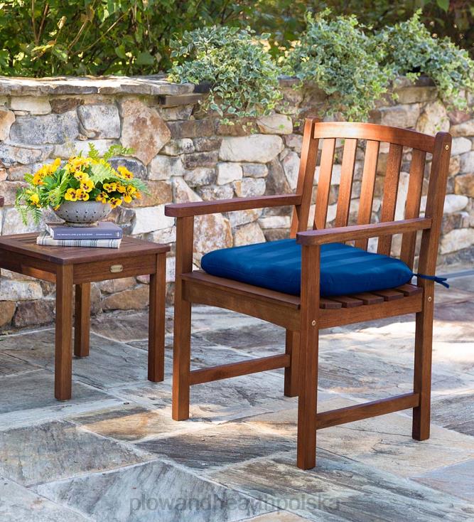 Plow & Hearth Zestaw do siedzenia ogrodowego Lancaster Eucalyptus, 4-częściowy - naturalny 02XR61096 artykuły gospodarstwa domowego