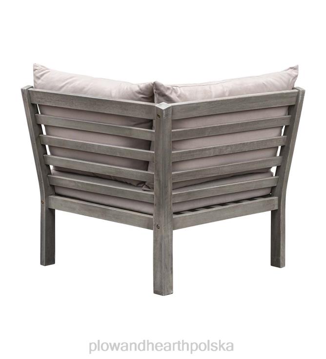 Plow & Hearth Zestaw wypoczynkowy do zewnętrznej sofy segmentowej ridgewind ze stołem koktajlowym 02XR61133 artykuły gospodarstwa domowego