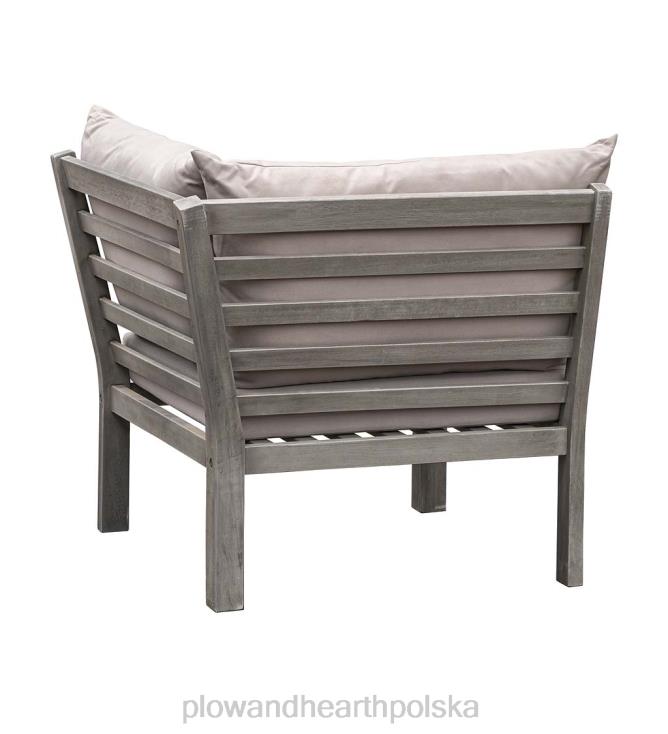 Plow & Hearth Zestaw wypoczynkowy do zewnętrznej sofy segmentowej ridgewind ze stołem koktajlowym 02XR61133 artykuły gospodarstwa domowego